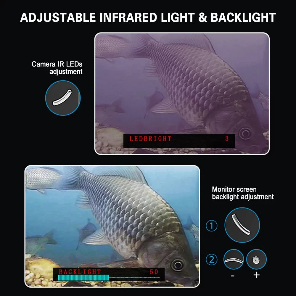 Portable Underwater Fishing Camera Waterproof 720P Fish Finder with LCD Display Ideal for Sizeea Boat Fishing