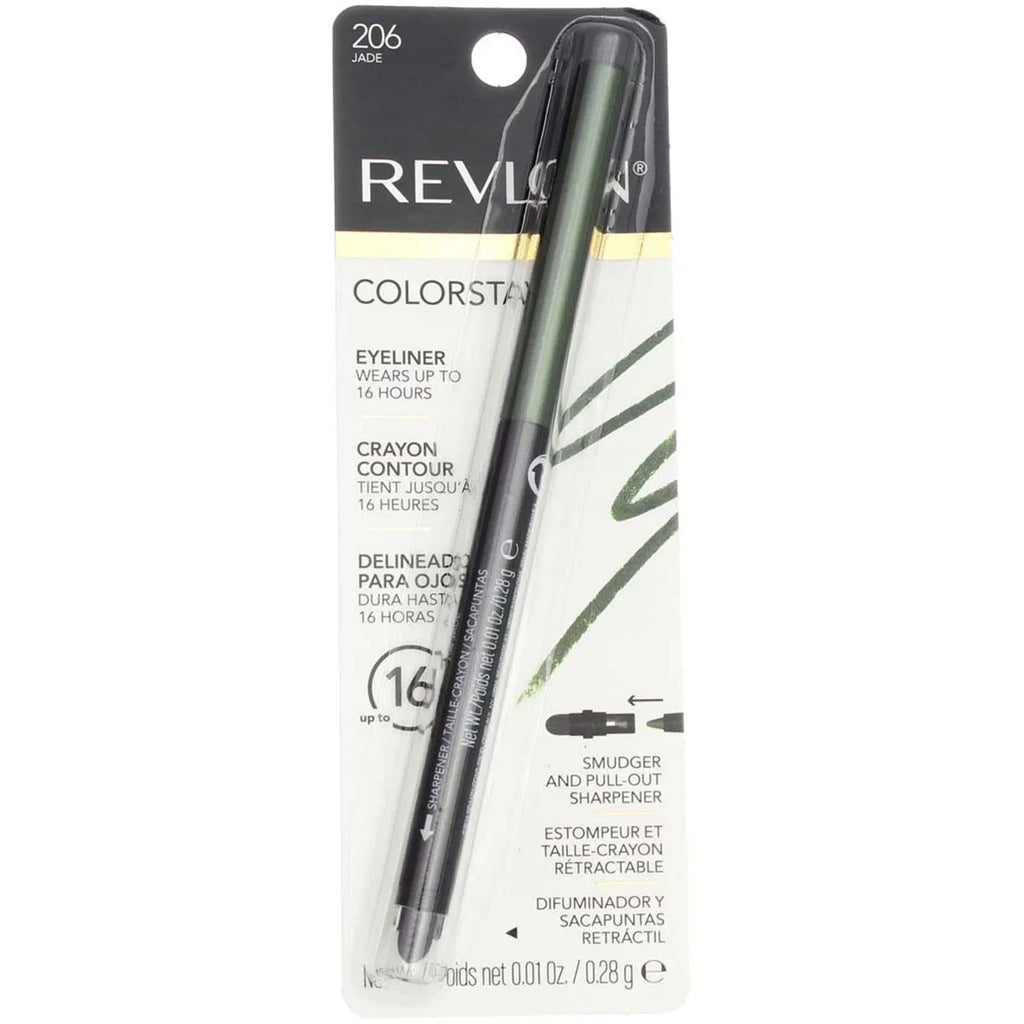 Revlon ColorSizetay Eyeliner Pencil, Jade [206] 0.01 oz (Pack of 4)