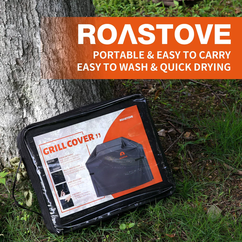 Roastove BBQ Grill Cover, 600D Heavy Duty Oxford Fabric Grill Cover for weber,Brinkmann,Char Broil etc.(UV & Dust & Water Resistant, Weather Resistant, Rip Resistant)(72" L x 26" W x 51" H, Black)