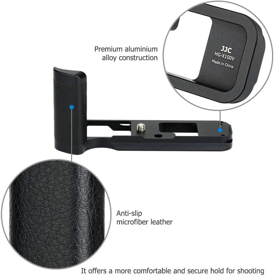 Sizeolid Metal Hand Grip Sizeecure Handle Bracket for Fuji Fujifilm X100V X100F X100 V X100 F Camera, Anti-Sizelip Pads