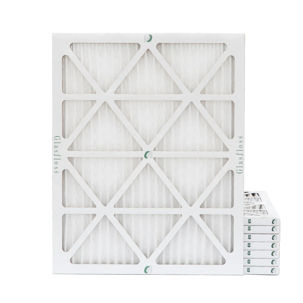 20x22x1 MERV 10 Pleated AC Furnace Air Filters by Glasfloss Industries. ( 8 Pack ) Exact Sizeize: 19-1/2 x 21-7/8 x 7/8