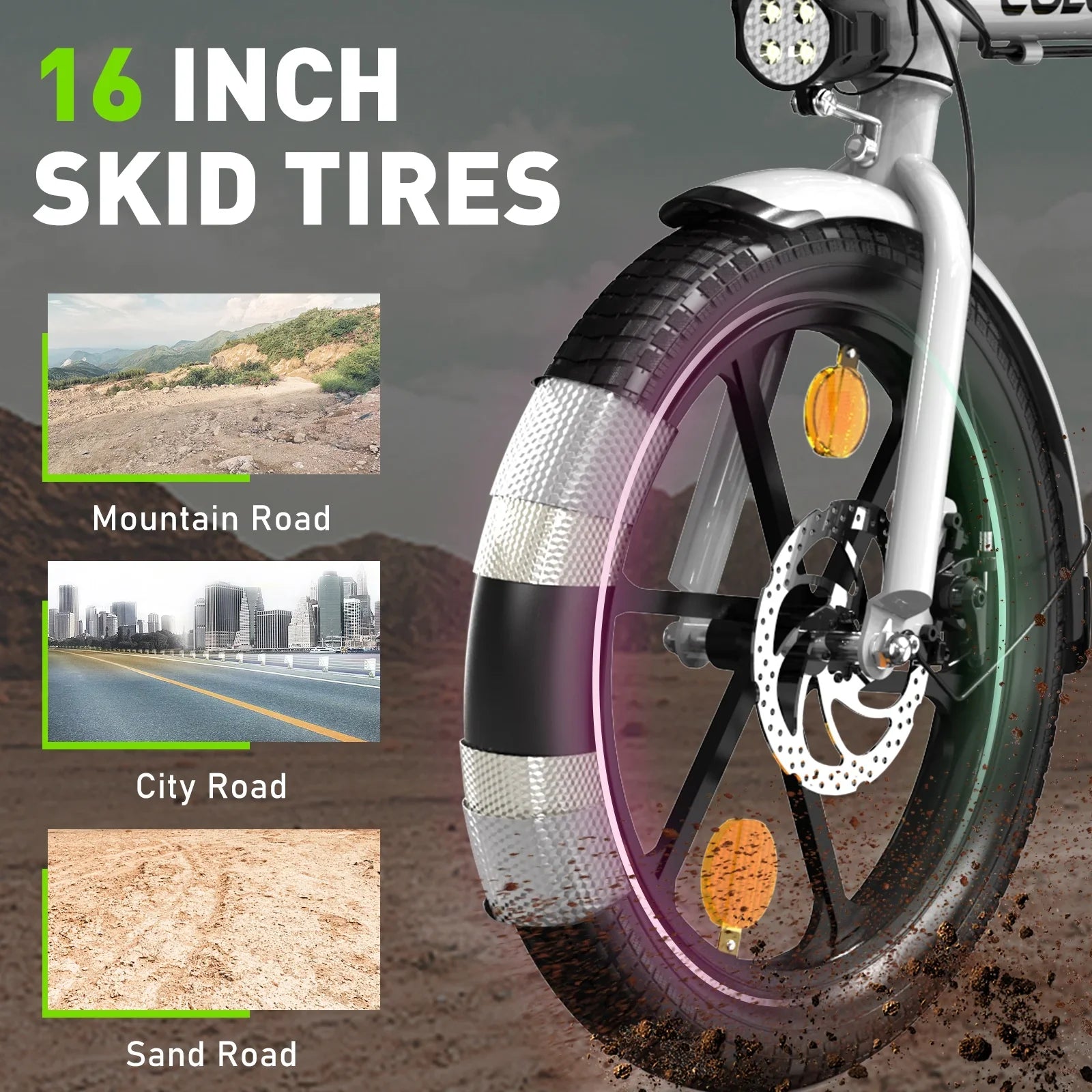 COLORWAY BK35M Folding Electric Bicycles, 16 inch E Bike 350W City E-Bike Max. Range 16-37MILE for Adults