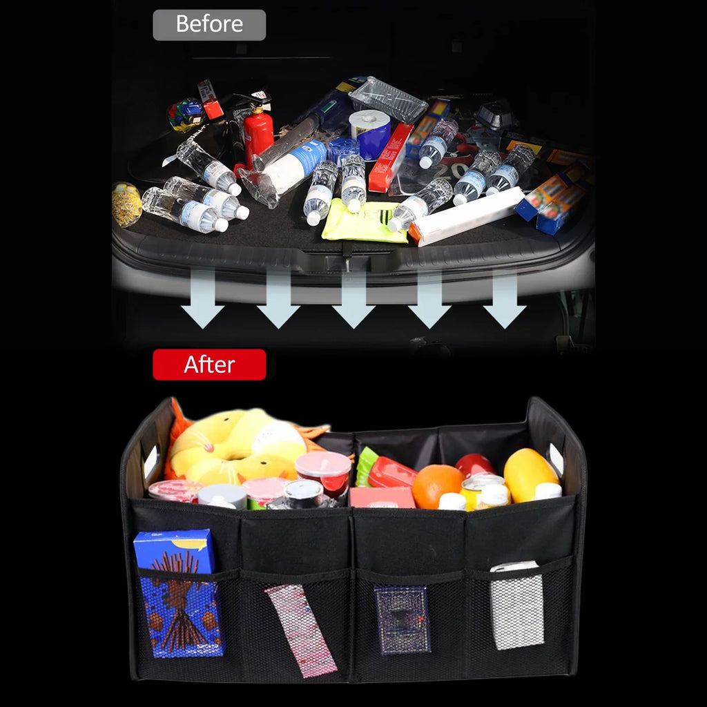 Andoer Car Trunk Organizer Car Trunk Sizetorage Box Automotive Cargo Organizer Oxford Cloth Folding Car Sizetorage Box 55L