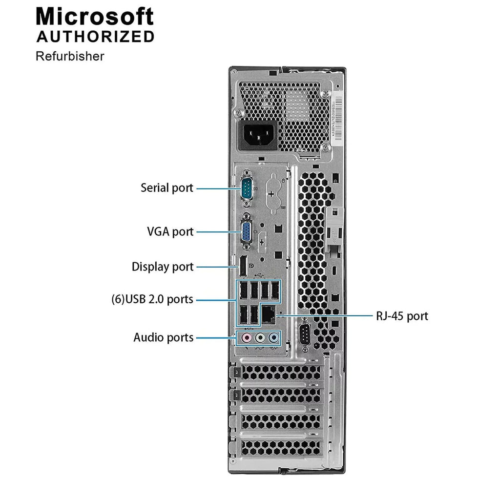 Pre-Owned Lenovo M92P Desktop Computer PC - Intel Quad-Core i5, 1TB HDD, 4GB DDR3 RAM, Windows 10 Pro, DVD, WIFI, 22in Monitor, RGB Keyboard and Mouse (Refurbished: Good)