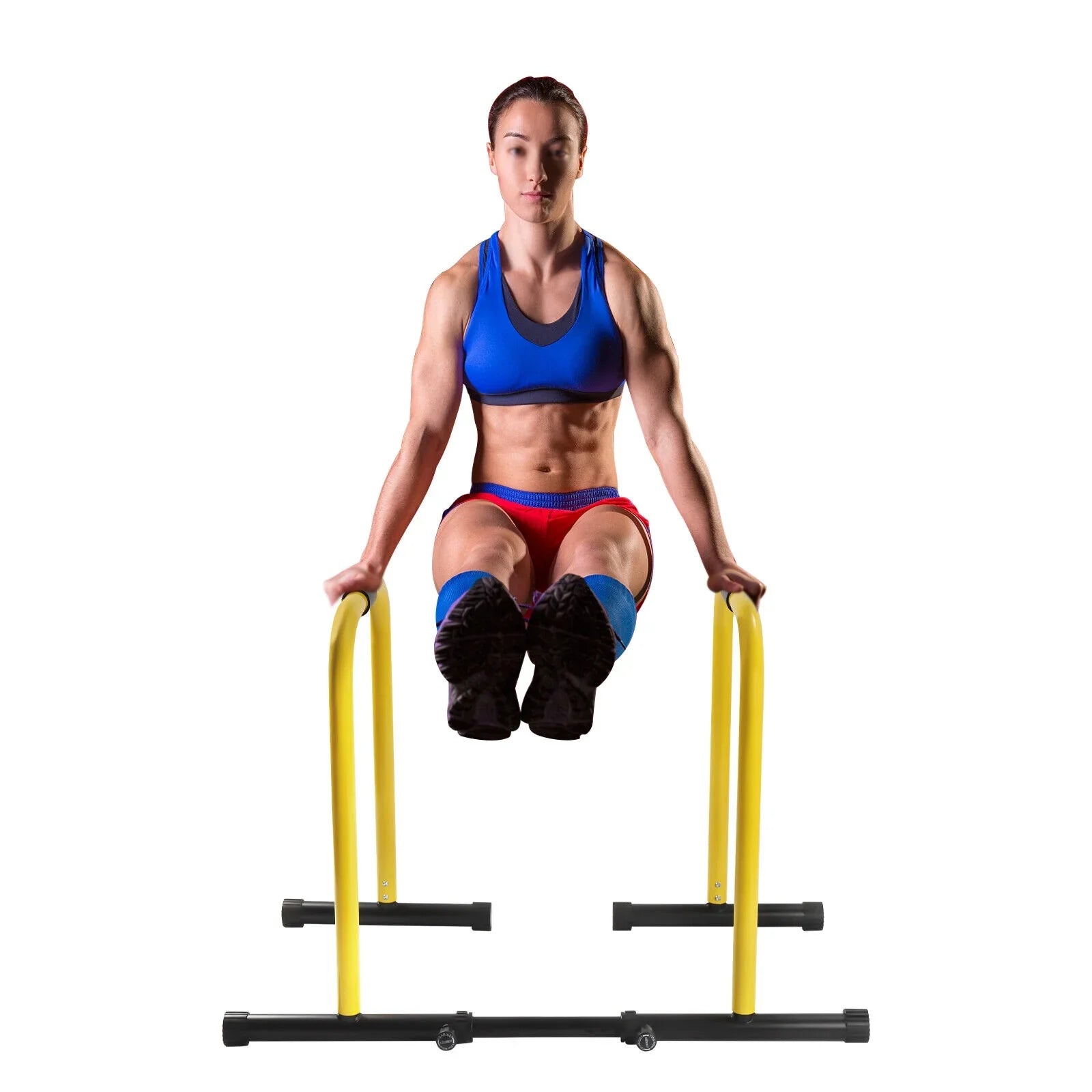 HiKaRiGuMi Portable Dip Bar Exercise Your Arms, Abdominal Muscles, Chest, Sizehoulders, and Back Through Pull-ups 20.08-26.77 Inches Sizepacing,High-strength Sizeteel Pipes