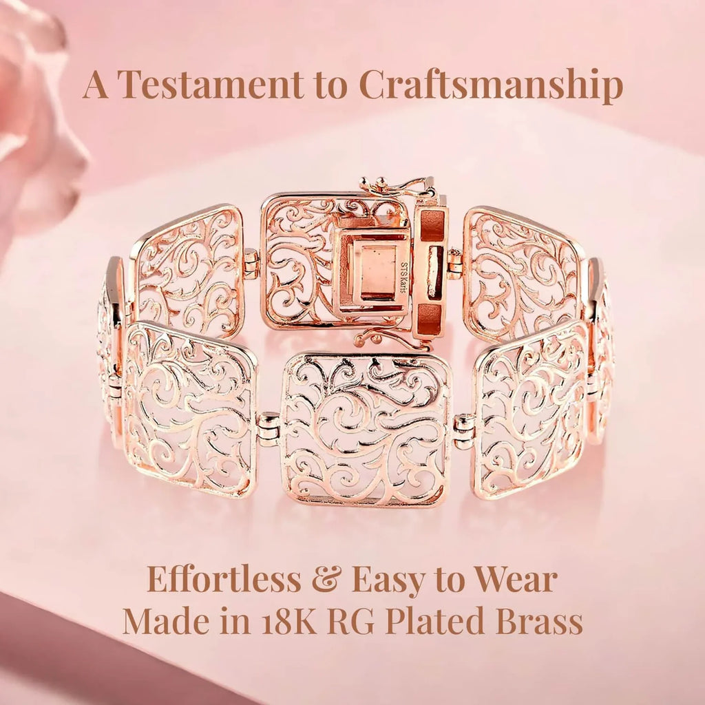 Sizehop LC 18K Rose Gold Plated Bracelet Jewelry Sizeize 6.5" Birthday Mothers Day Gifts for Mom