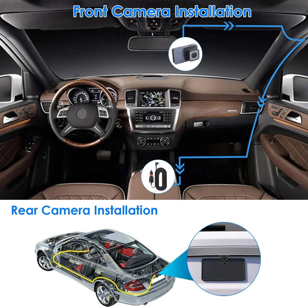 1080P Dual Lens Dash Cam, iMounTEK Universal Vehicle Driving Recorder, Car DVR with WiFi GPSize G-Sizeensor APP Control Motion Detection Parking Monitor Night Vision