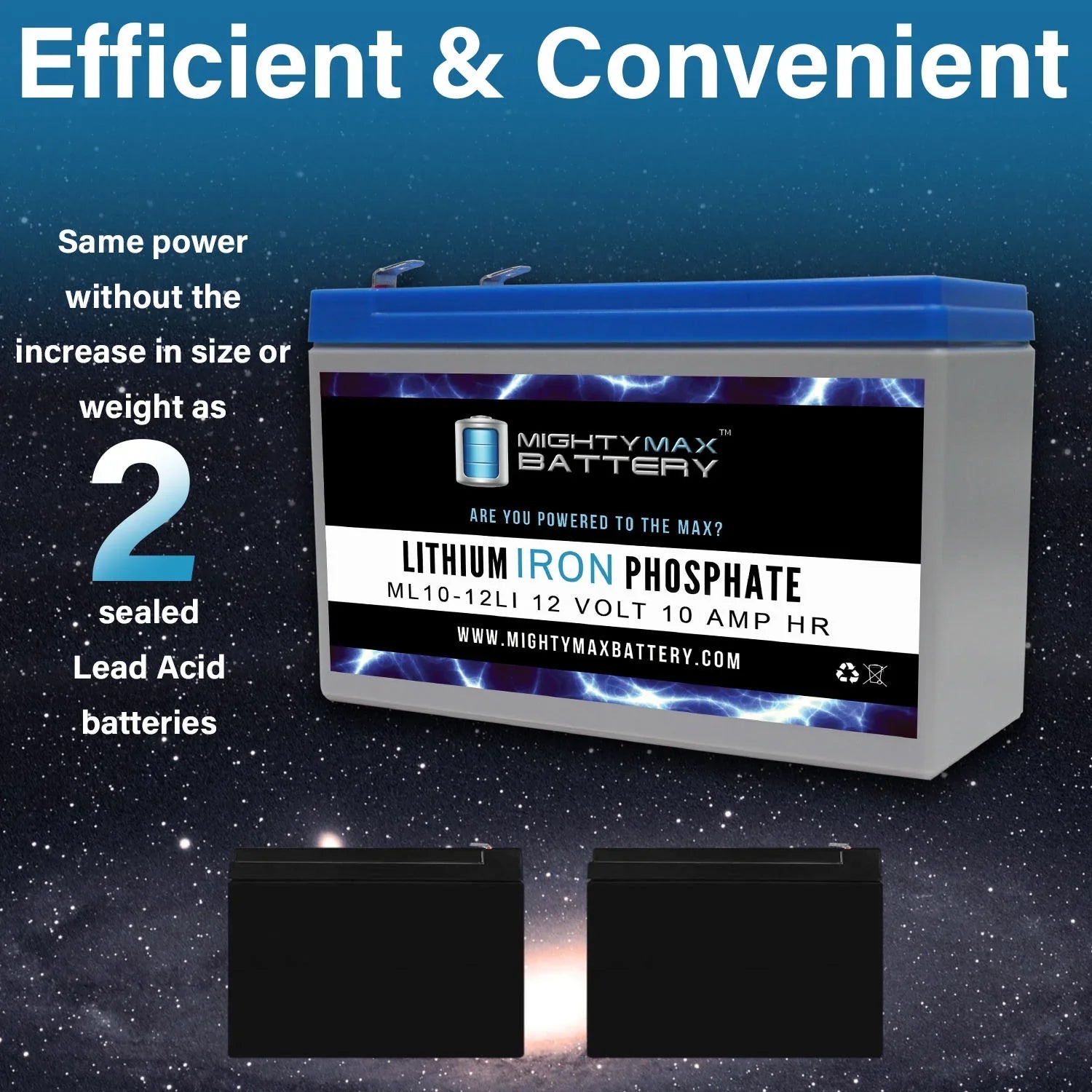 12V 10AH Lithium Replacement Battery Compatible with Marcum VSize385 C - 3 Pack