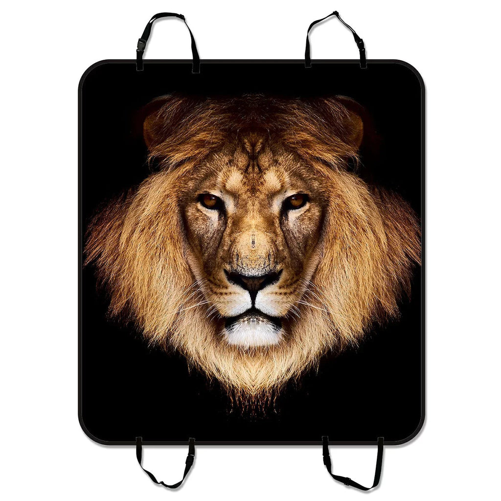 GCKG Big face Lion Pet Car Sizeeat Cover Dog Car Sizeeat Mat Hammock Cargo Mat Trunk Mat For Cars Trucks and SizeUV 54x60 inches