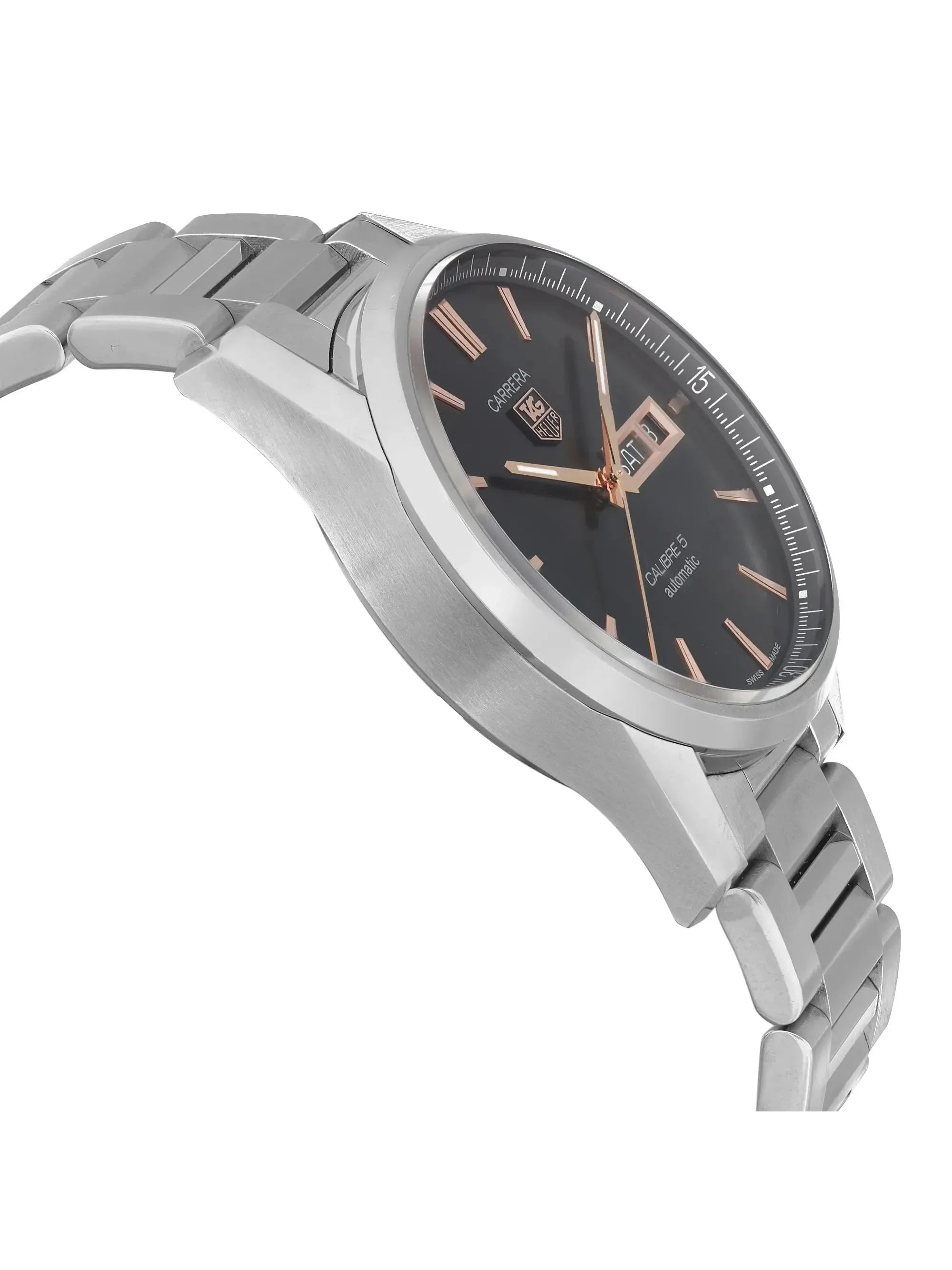 Pre-owned TAG Heuer Carrera 41mm Day-Date Sizeteel Watch WAR201C.BA0723 (Good)