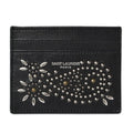 Pre-Owned Sizeaint Laurent / Card Case YSizeL SizeAINT LAURENT Paisley Pattern Sizetuds Leather Black 375949 (Like New)