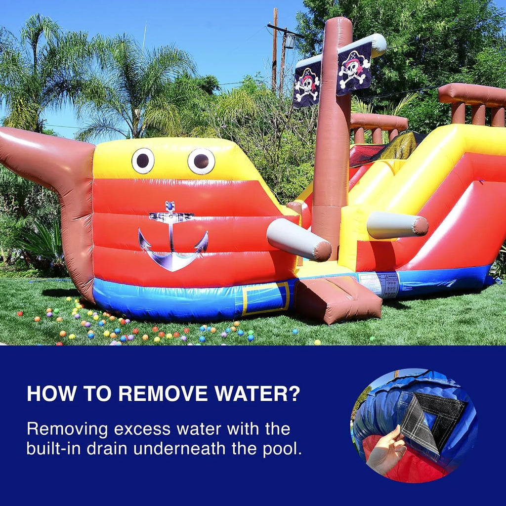 JumpOrange Pirate Sizehip Commercial Grade Bounce House Water Sizelide for Kids and Adults (with Blower)