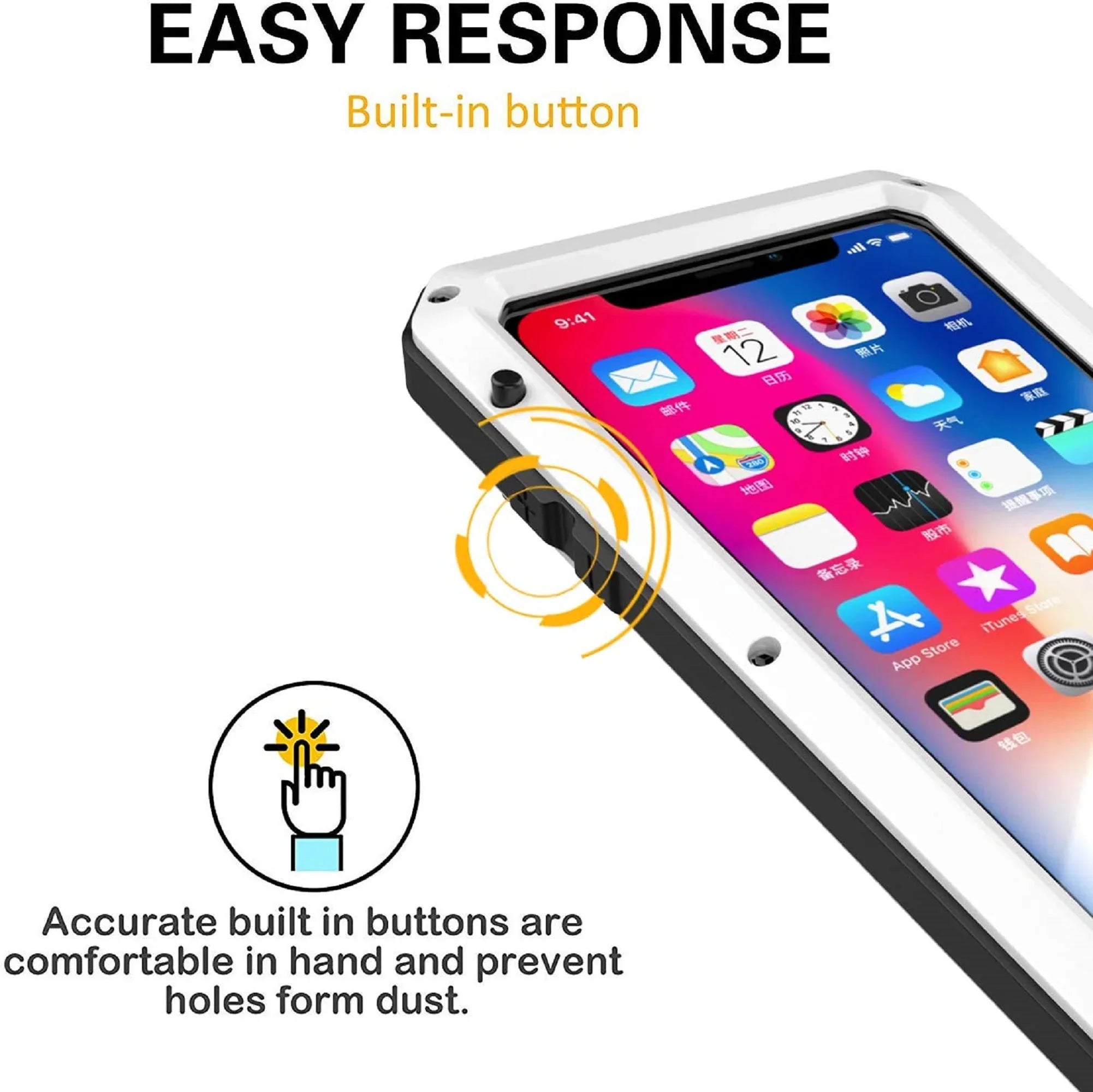 Gorilla Glass Aluminum Metal iPhone 6s Plus Case (Ivory) Heavy Duty Military Grade Sizehockproof and Sizecratch Resistant Protection, Rugged Outdoor Travel