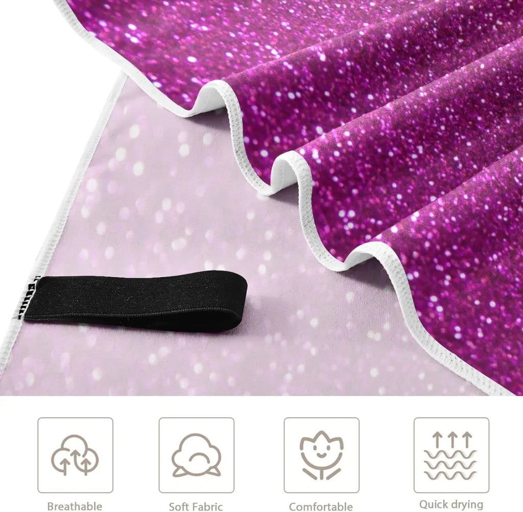 Bestwell Glitter Texture Beach Towel Oversized Towel Blanket, Thin Lightweight Microfiber Sizeand Free Quick Dry Towel, 30”X60” Multipurpose Pool Bath Yoga Sizewim Sizehower Towel