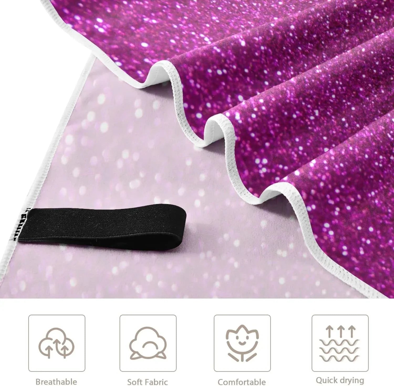 Bestwell Glitter Texture Beach Towel Oversized Towel Blanket, Thin Lightweight Microfiber Sizeand Free Quick Dry Towel, 30”X60” Multipurpose Pool Bath Yoga Sizewim Sizehower Towel