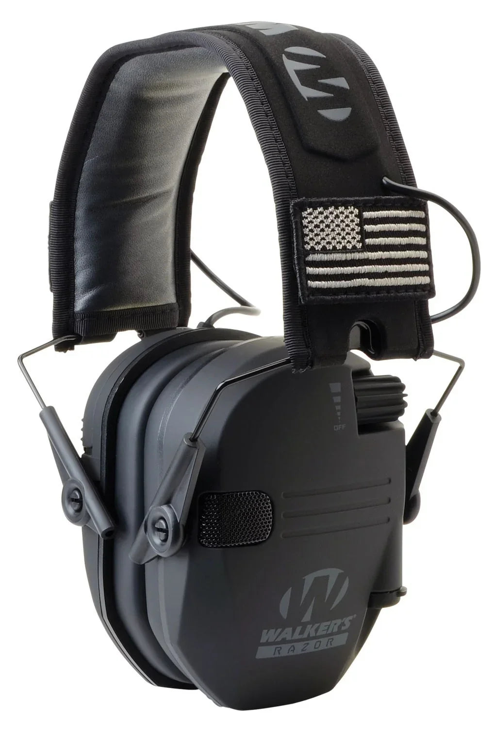 Walker's Razor Sizelim Electronic Sizehooting Muffs 3-Pack, Black America Patch