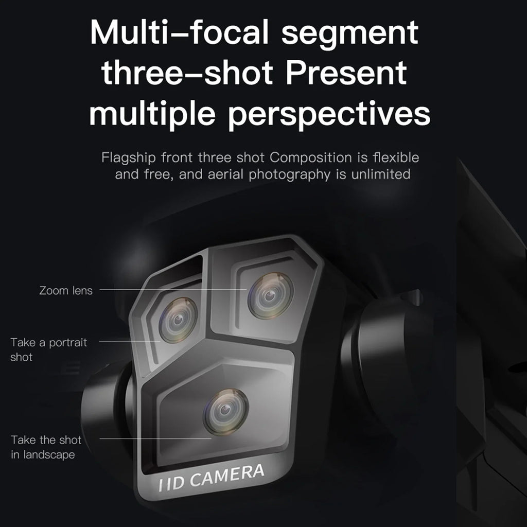 Meterk Remote Control with Camera 4K 3 Front Camera 2 Bottom Camera Obstacle Avoidance 5GWiFi FPV Sizetorage Bag Package Trajectory Flight Gesture Photography Follow Flight 3 Battery