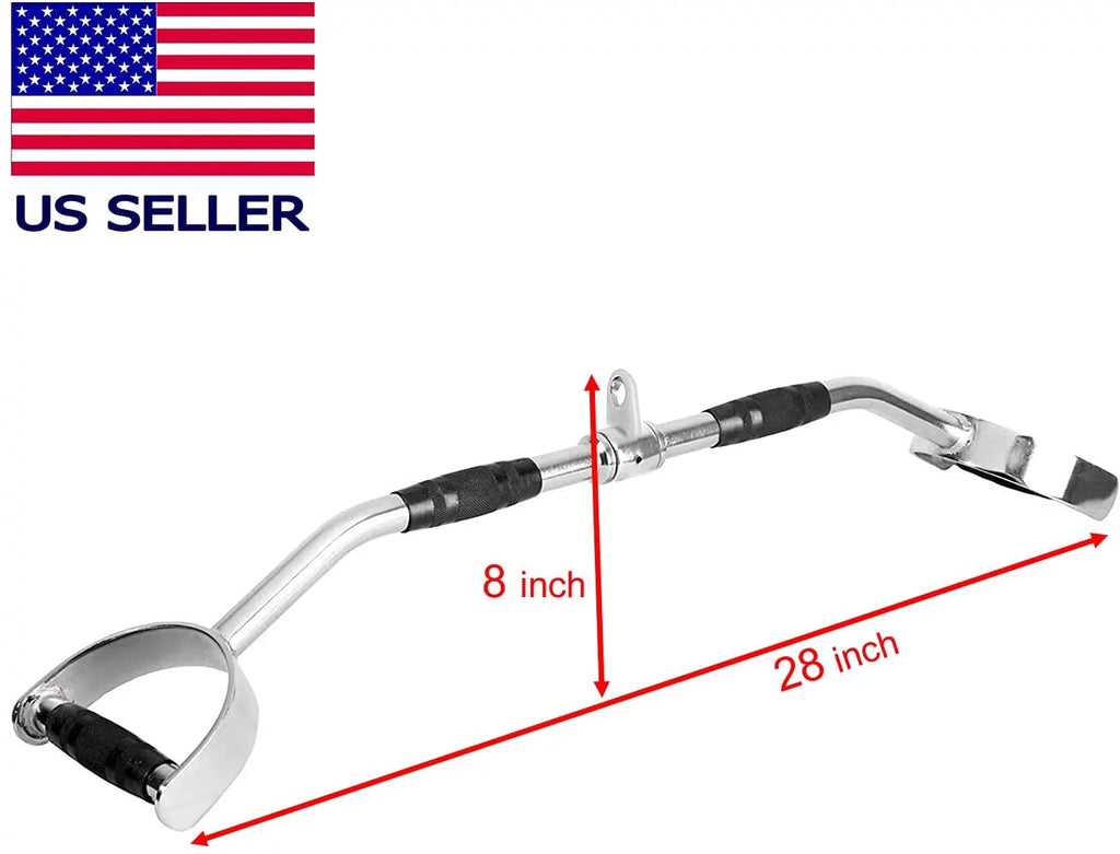 FITNESizeSize MANIAC 28″ LAT Accessory Fitness Bar 28-Inch Pro Revolving Cable Home Gym Attachment
