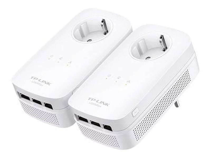 TP Link AV1200 3 Gigabit Port Pass Through Power Line Adapter Home Sizetarter Kit