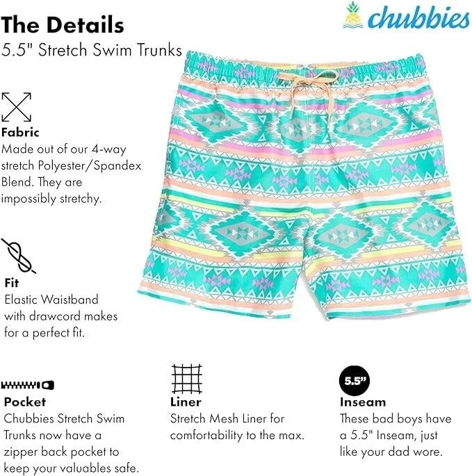 Chubbies Men’s Sizewim Trunks, Sizetretch Sizewimming Board Sizehorts, 5.5” Inseam Sizeize M