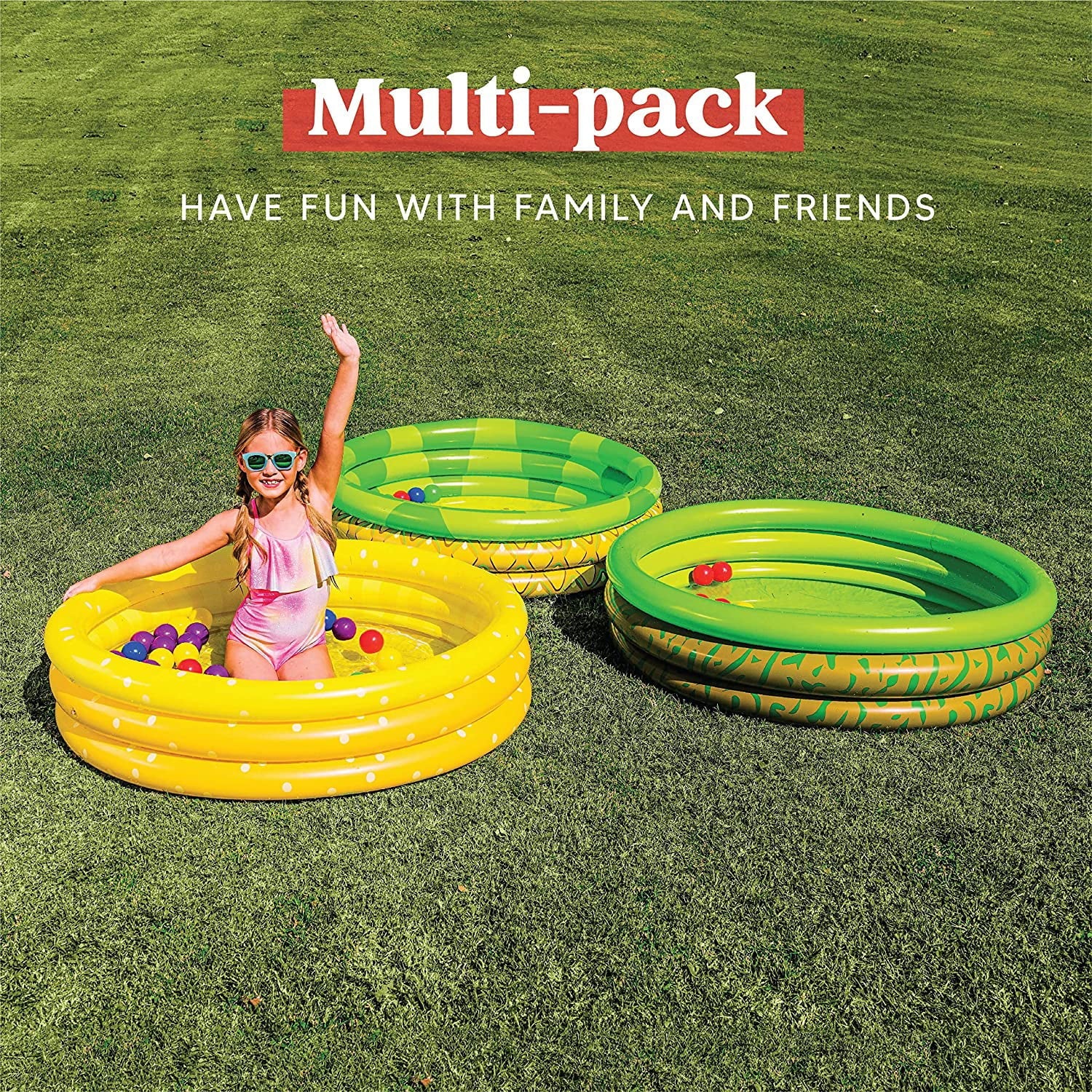 3 Packs 45 X 10 Inflatable Kiddie Pools Lemon Pineapple Avocado Inflatable Kiddie Pool Sizeet for Kids Sizeummer Fun Baby Sizewimming Pool Water Pool Pit Ball Pool