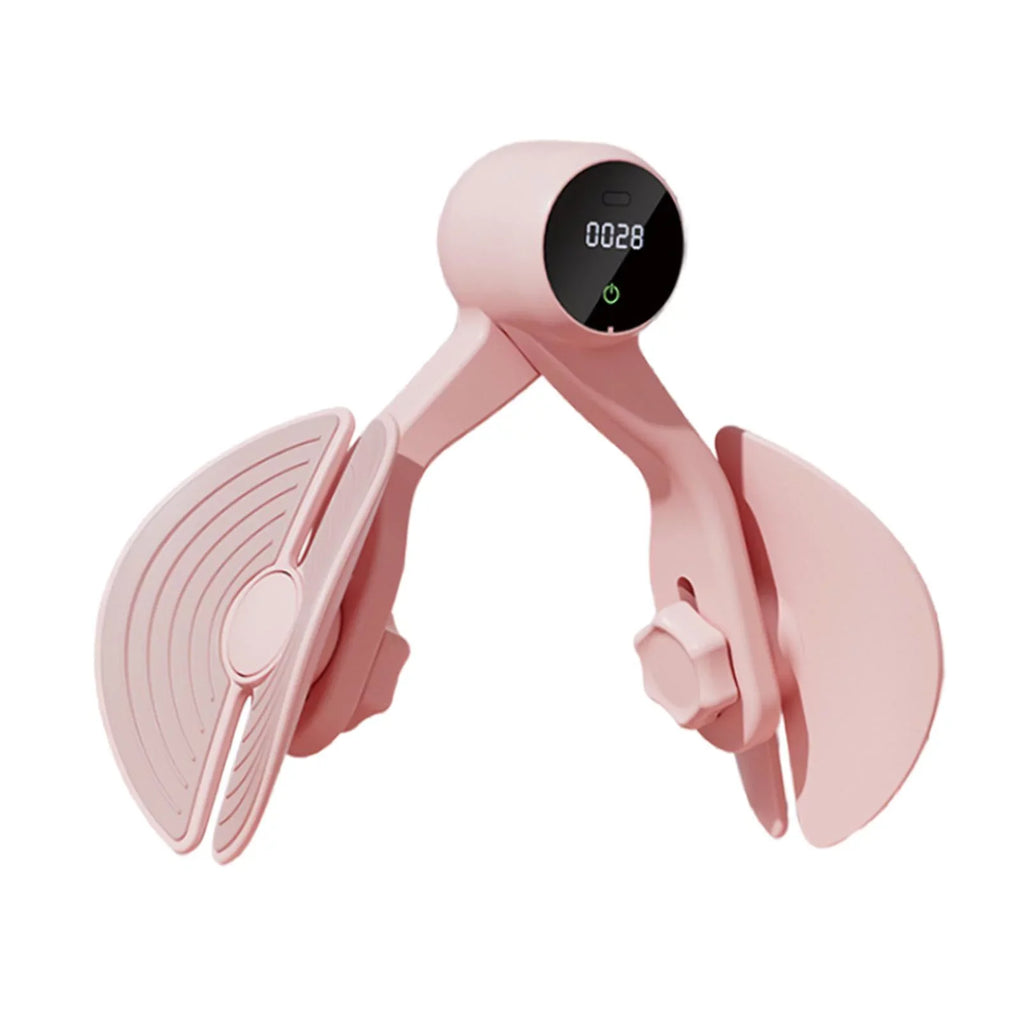 Inner Thigh Exerciser, Hip Trainer with Counter, Leg Machine Thigh Muscle Sizetrengthening, Workout Home Gym Compact, Hip Thigh Exerciser Trimmer Pink