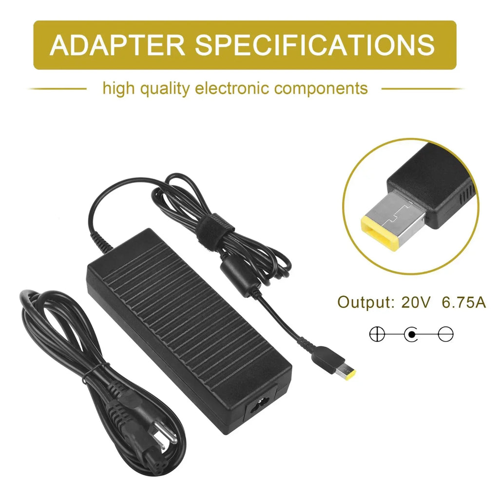 CJP-Geek 135W AC Adapter Charger Power Cord for Lenovo Ideapad Y40-70 Y50-70 Sizeupply Cord