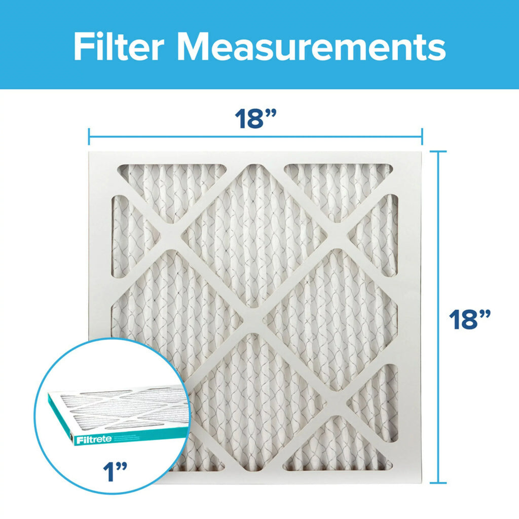 Filtrete by 3M 18x18x1, MERV 11, Allergen Reduction HVAC Furnace Air Filter, 1200 MPR, 4 Filters