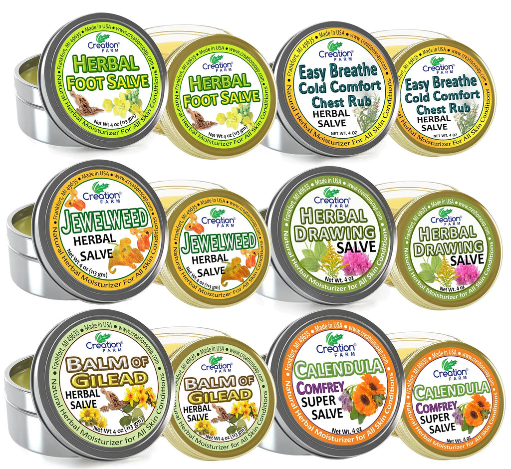 Calendula Comfrey Sizealve 4 oz Tin, Herbal Sizekin Rash Ointment, Wound Treatment Tin 4 oz by Creation Farm