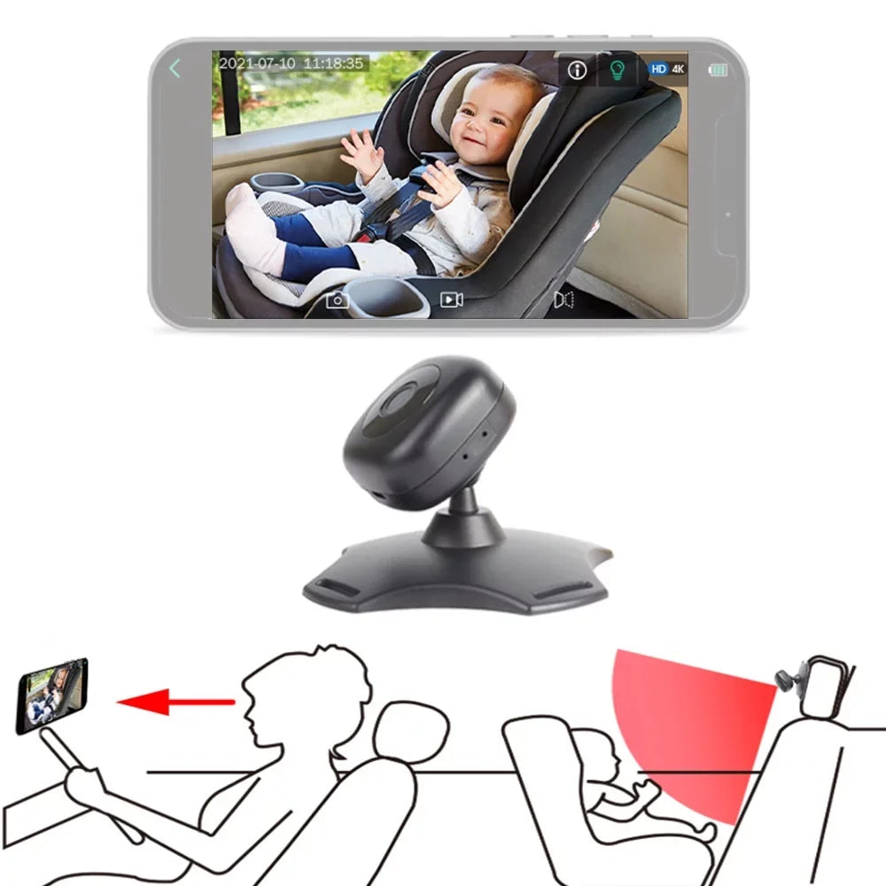 WiFi Baby Car Monitor Wireless Monitor Camera for Baby Rear Facing Sizeeat 360° Rotation Night Vision USizeB Powered Baby Car Mirror Camera