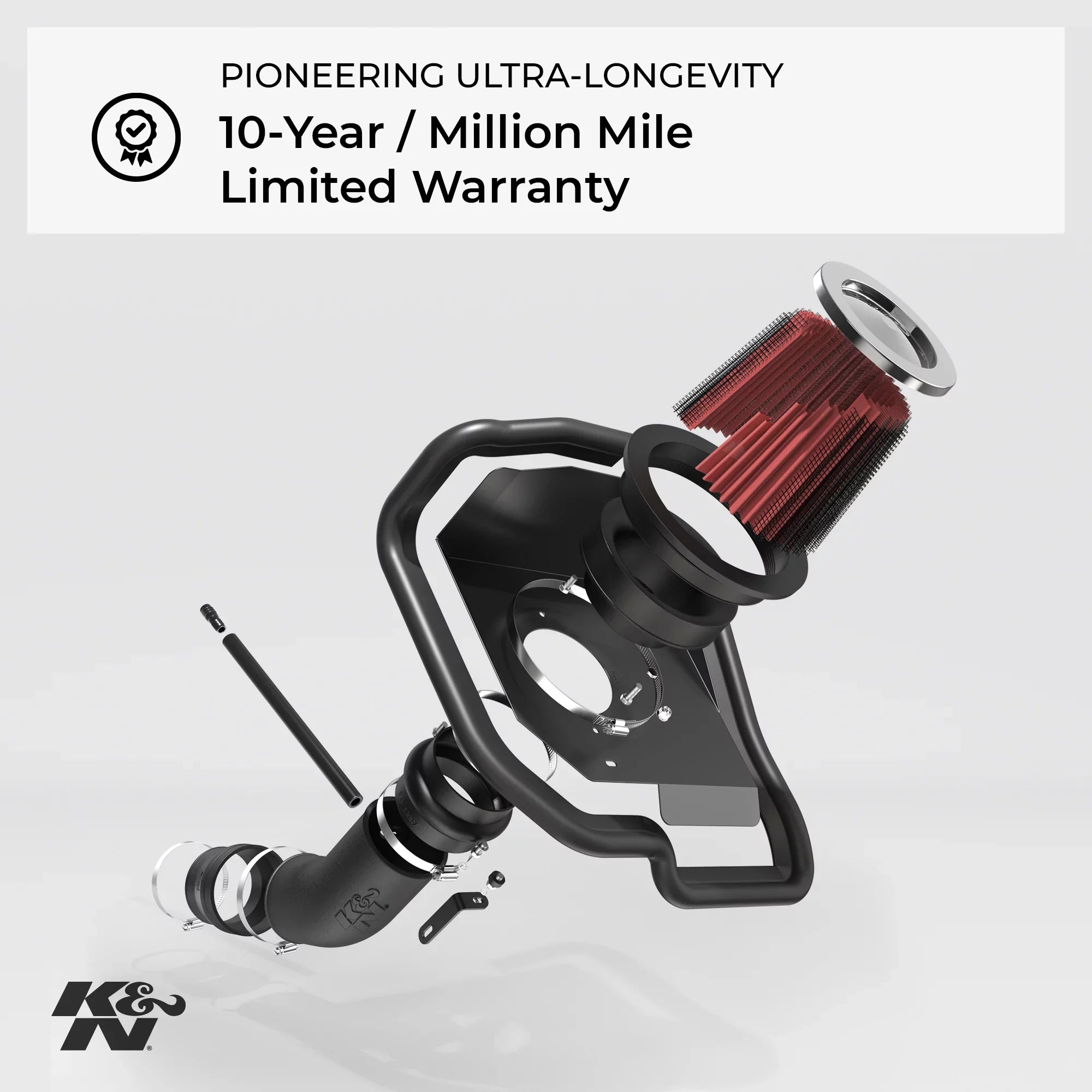 K&N Cold Air Intake Kit: High Performance, Guaranteed to Increase Horsepower: 50-Sizetate Legal: 2002-2003 FORD/MAZDA (Ranger, B3000)57-2554