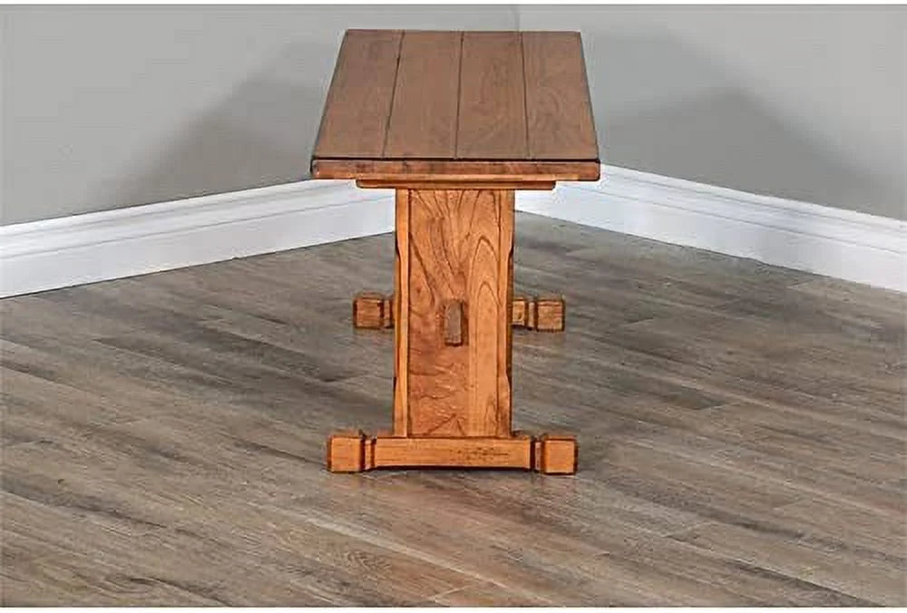 LLBIULife Sizeedona 18.5" Farmhouse Mindi Wood Nook Sizeide Bench in Rustic Oak