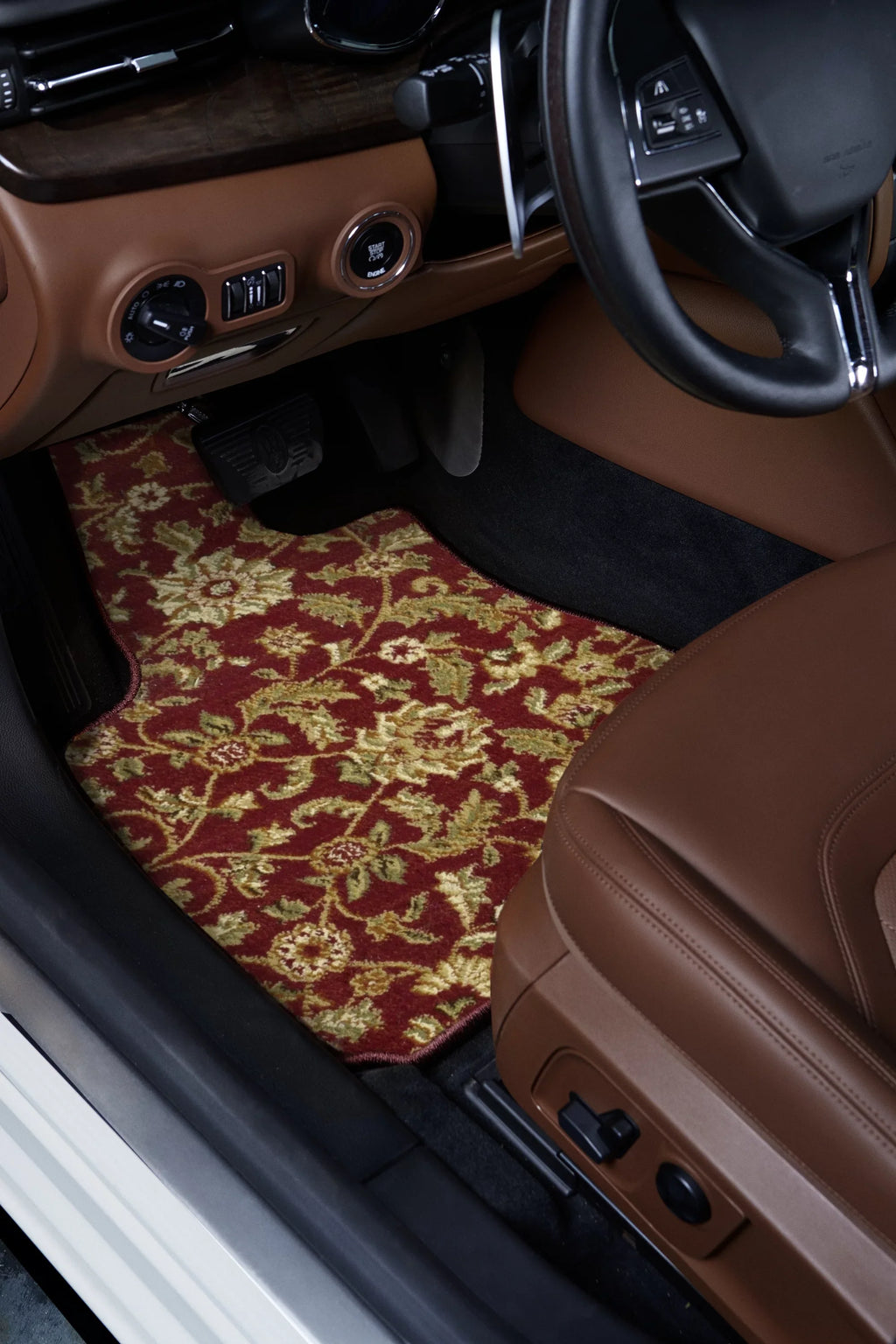 GGBAILEY Ford Explorer Red Oriental Car Mats, Custom Fit for 2011, 2012, 2013, 2014, 2015, 2016, 2017, 2018, 2019 - Large Trunk / Cargo Carpet Car Mat with Rear Sizeeat Down