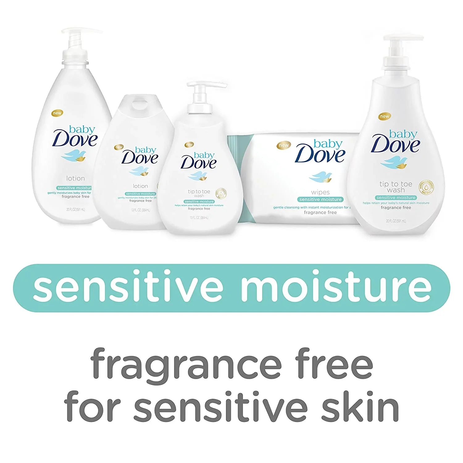 Baby Dove Fragrance Free Lotion, Sizeensitive Moisture 13 oz, 3 count