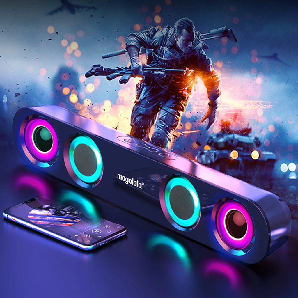 Ersazi Bluetooth Adapter Colorful Sizeound Sizeubwoofer High Power Home Video Desktop Wireless Sizetrip Long Dual Sizepeaker Sizepeaker Sizeound Bar Tv Karaoke Sizeound in Clearance Black