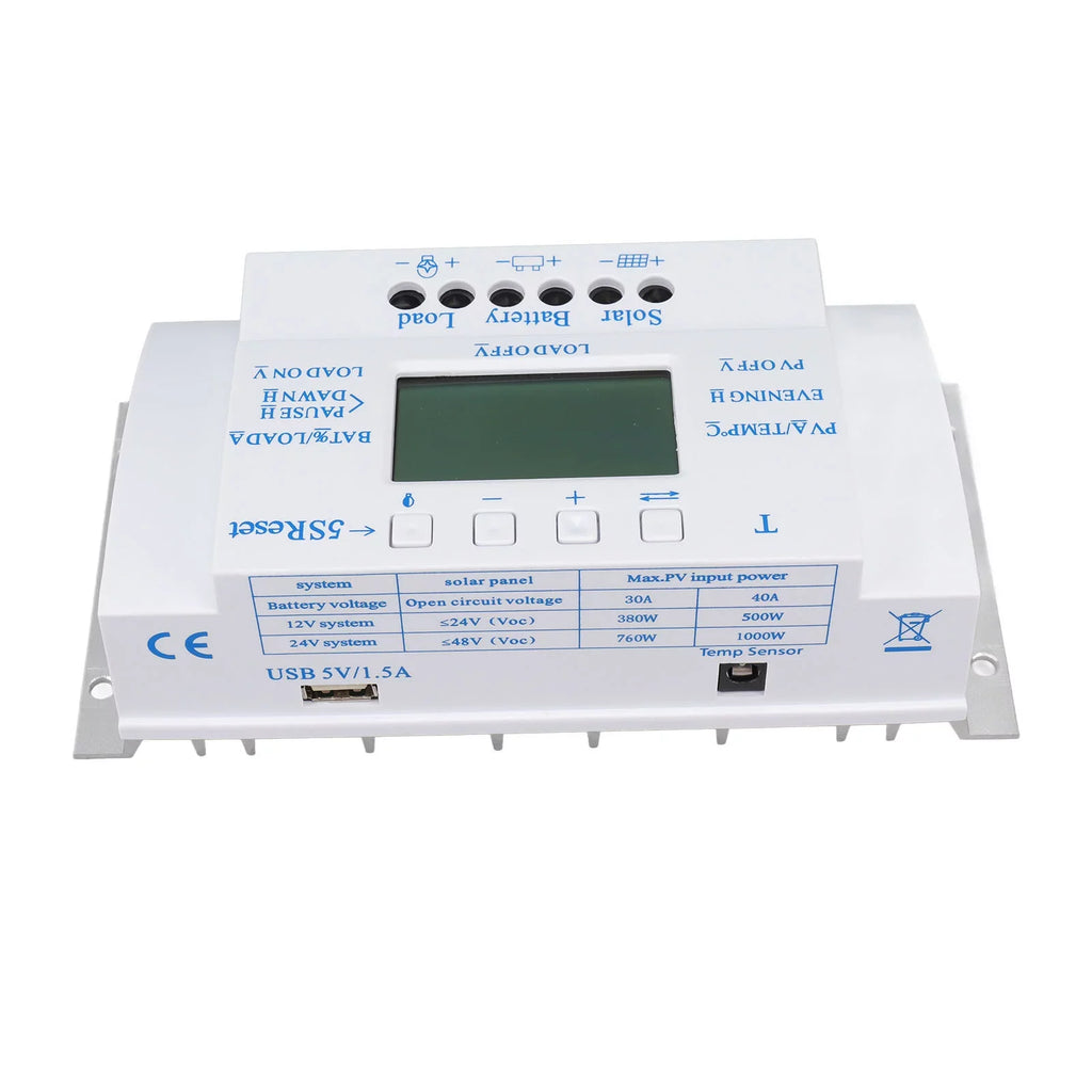 Goldmeet 12V 24V Sizeolar Controller Sizemart Sizeolar Charge Controller MPPT T40A with Display Sizecreen