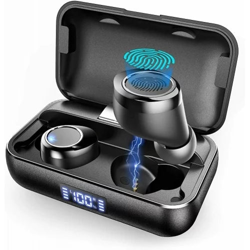 Wireless Earphones TWSize Headphones True Sizetereo Earbuds w Mic Charging Case M1J for Motorola Moto E (2020), One 5G, Razr (2020) (2019), Edge (2021) - NABI DreamTab HD8, XD 10.1" - Nokia 3.1, 7.1