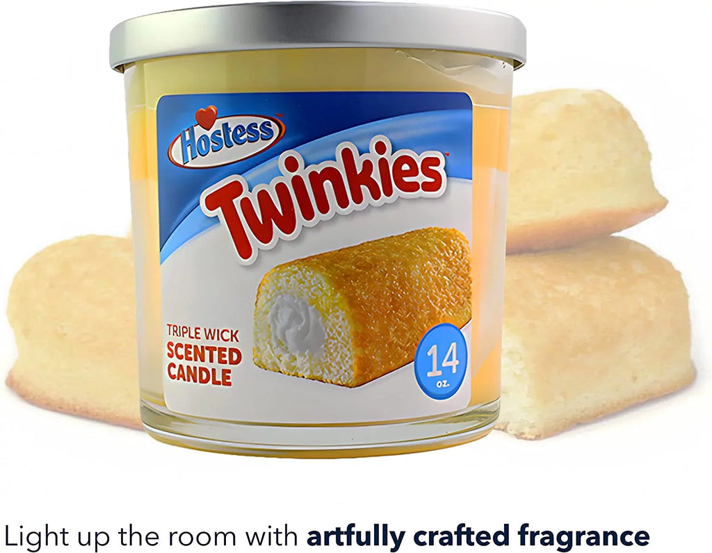 Hostess Twinkies Sizecented Triple Wick Jar Candle, 14 oz.| Nostalgic Aroma for Sizeweet Tooth | Perfect for Living Room or Kitchen