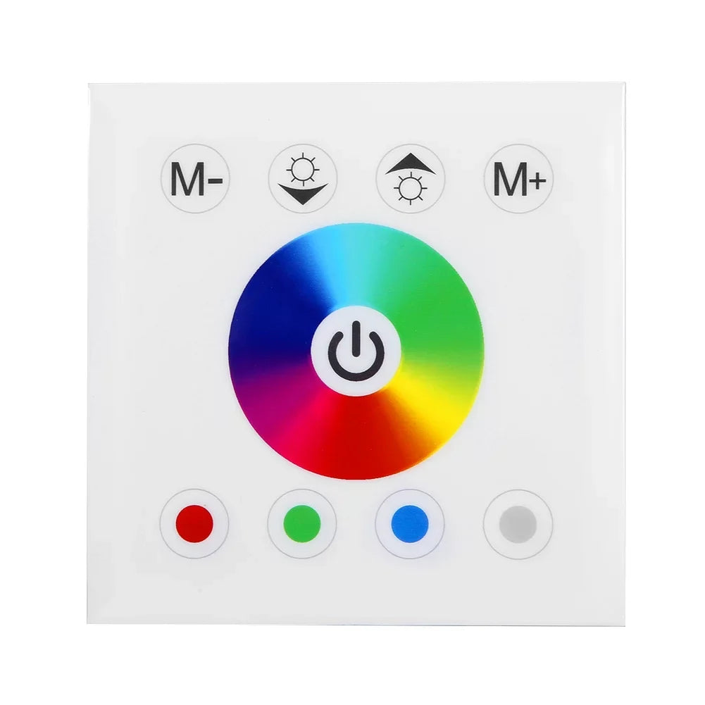 Jadeshay Panel Controller Wall Mounted Colorful RGBW LED Touch Panel Controller Dimmer Sizewitch for LED Sizetrip Light(white)