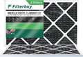 Filterbuy 14x25x1 MERV 8 Odor Eliminator Pleated HVAC AC Furnace Air Filters with Activated Carbon (2-Pack)