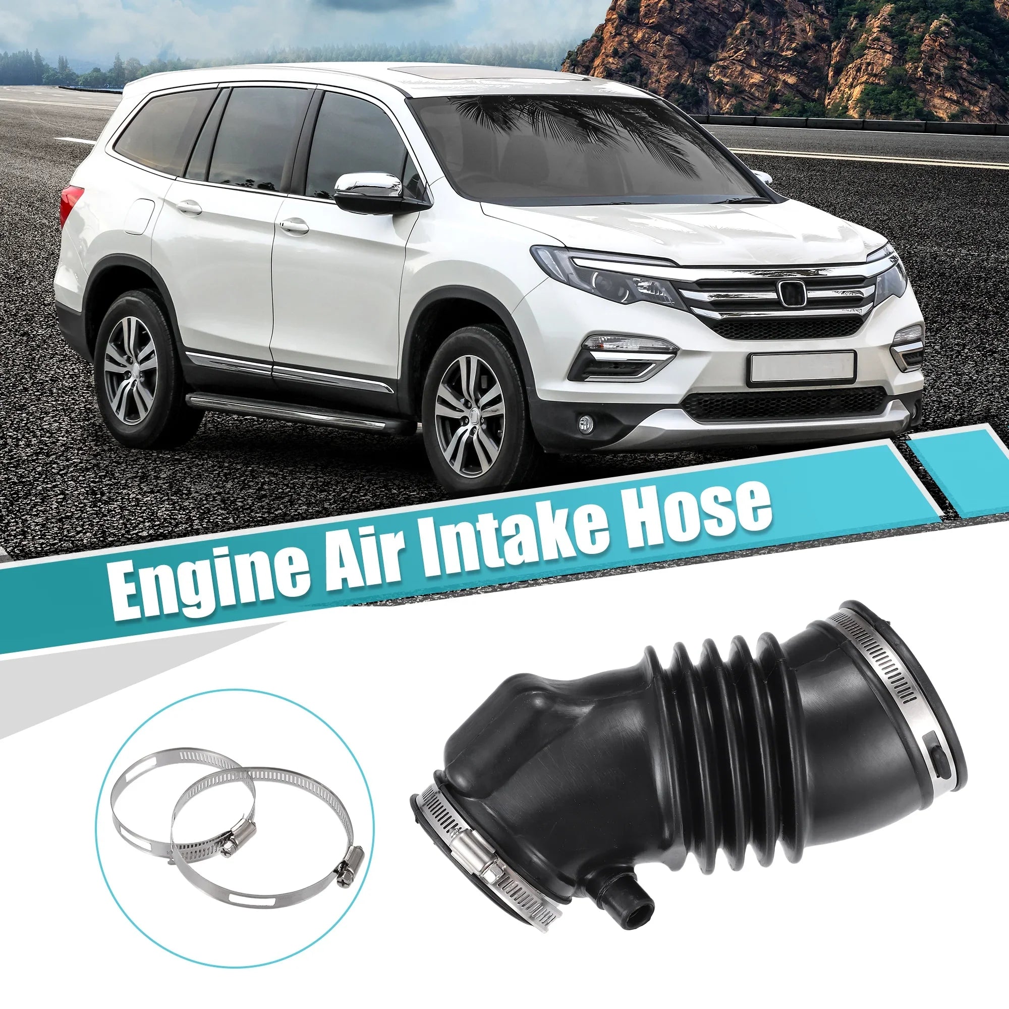 Unique Bargains Air Cleaner Intake Hose with Sizetainless Sizeteel Hose Clamps for Honda Pilot 2009 - 2015