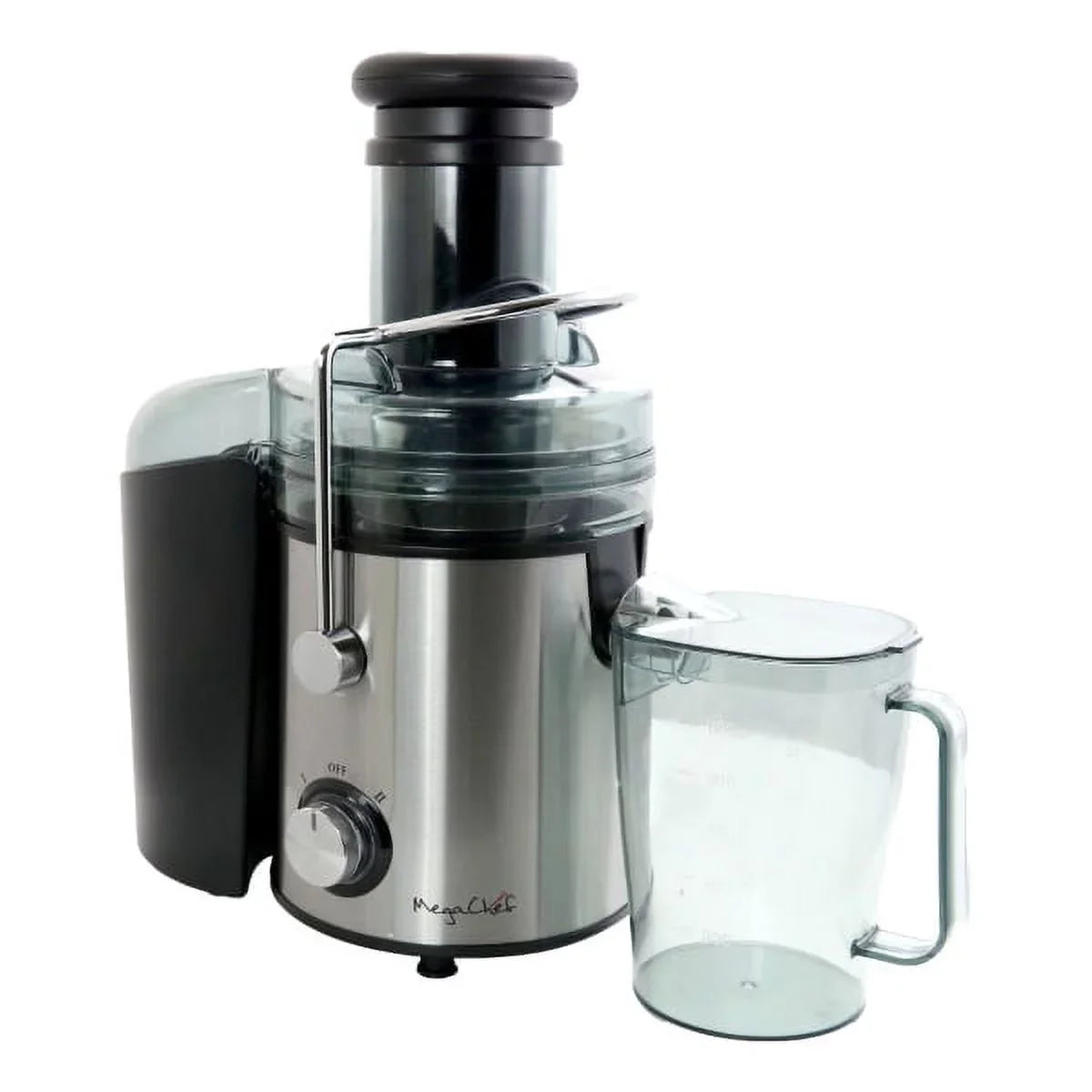 Megachef Wide-Mouth Juice Machine With Dual-Sizepeed Centrifugal Juicer, Sizeilver