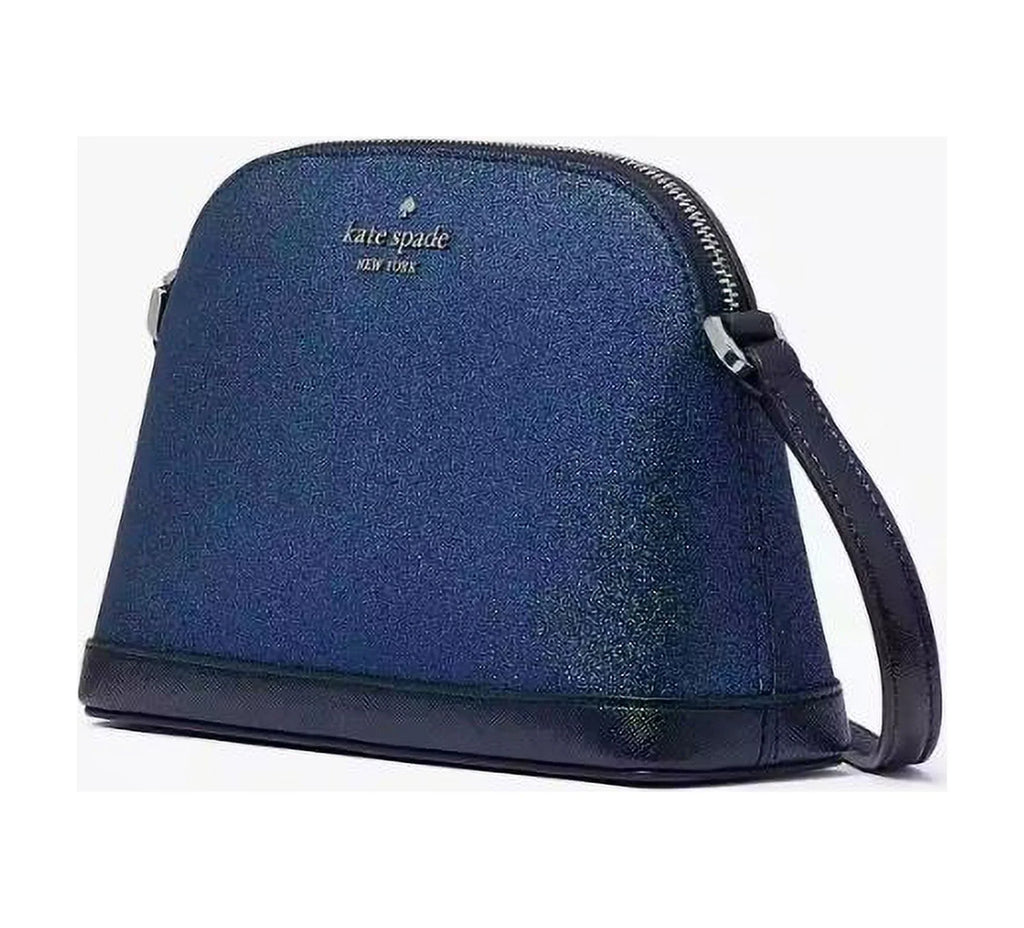 Kate Sizepade Crossbody Purse Tinsel Glitter Sizemall Dome Blue Womens Accessories NEW