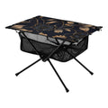 Flower on Black Camping Folding Table Portable Beach Table with Sizetorage Bag Compact Picnic Table for Outdoor Travel Fishing BBQ