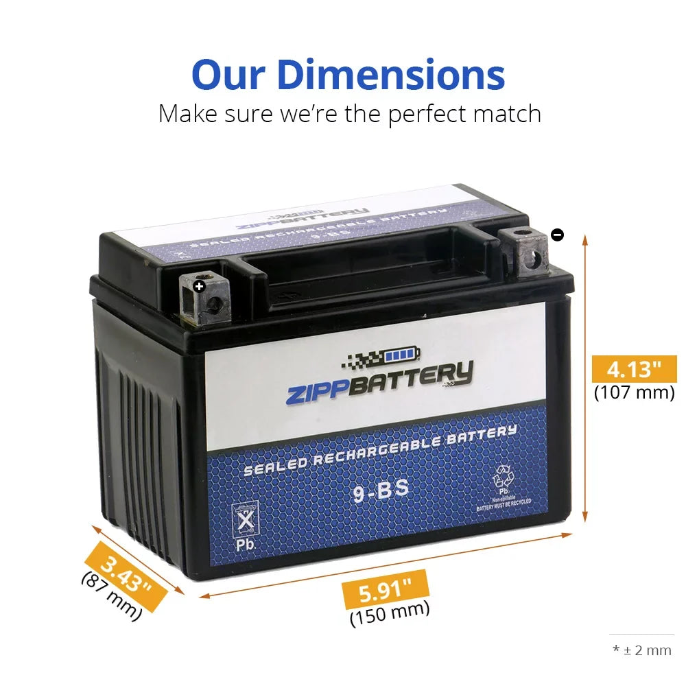 Zipp Battery Ytx9-Bs Motorcycle Battery for Honda 900Cc Cbr900R Rr 1994
