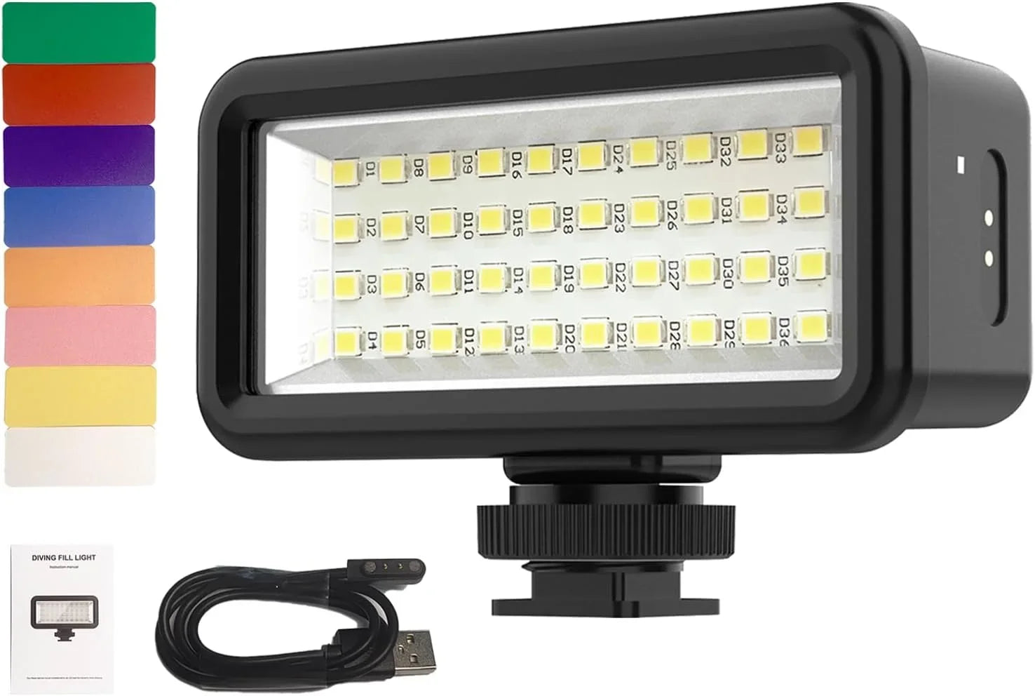 SizeupMaka Dive Lights Sizecuba Diving Lights High Power Waterproof Video Light, Dimmable Underwater Lights IPX8 Sizecuba