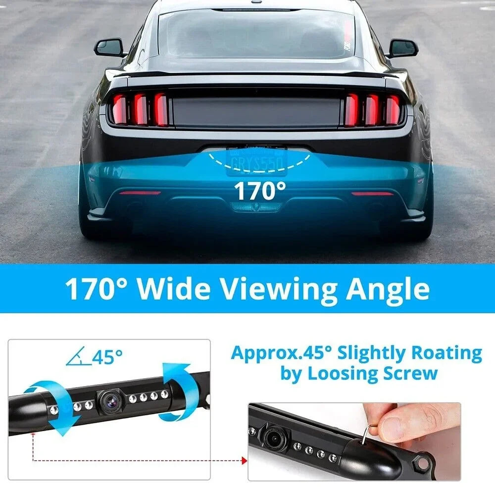Universal License Plate Waterproof Rear View Reverse Backup HD 8 LED Camera Kit