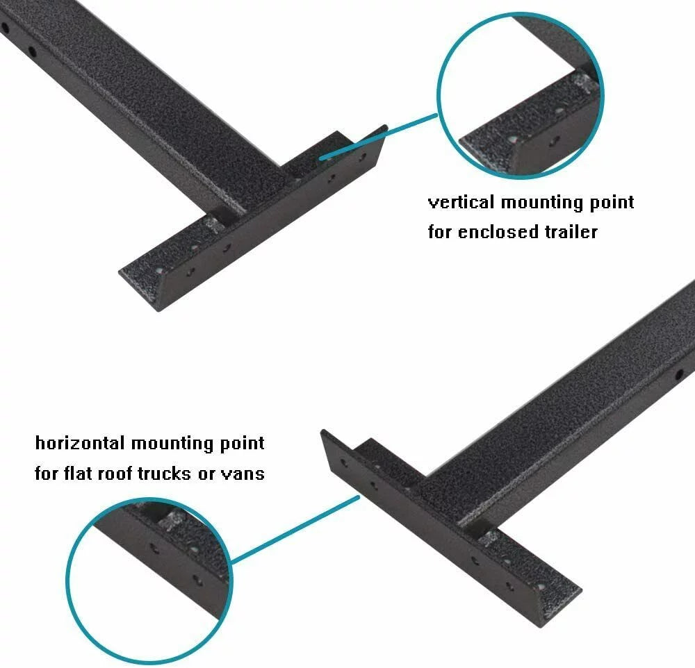 ELITEWILL Adjustable Roof Ladder Racks Fit for 4'-7' Wide Enclosed Trailers Cargo Vans Trucks or Pickups