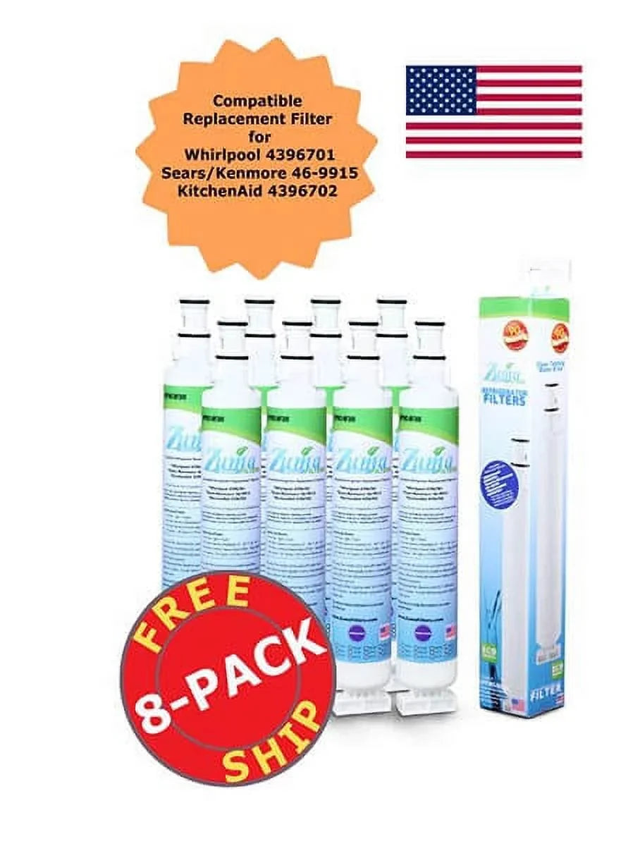 ZUMA Brand , Water and Ice Filter , Model # OPFW3-RF300 , Compatible with Whirlpool® EFF-6001A - 8 Pack - Made in U.Size.A.