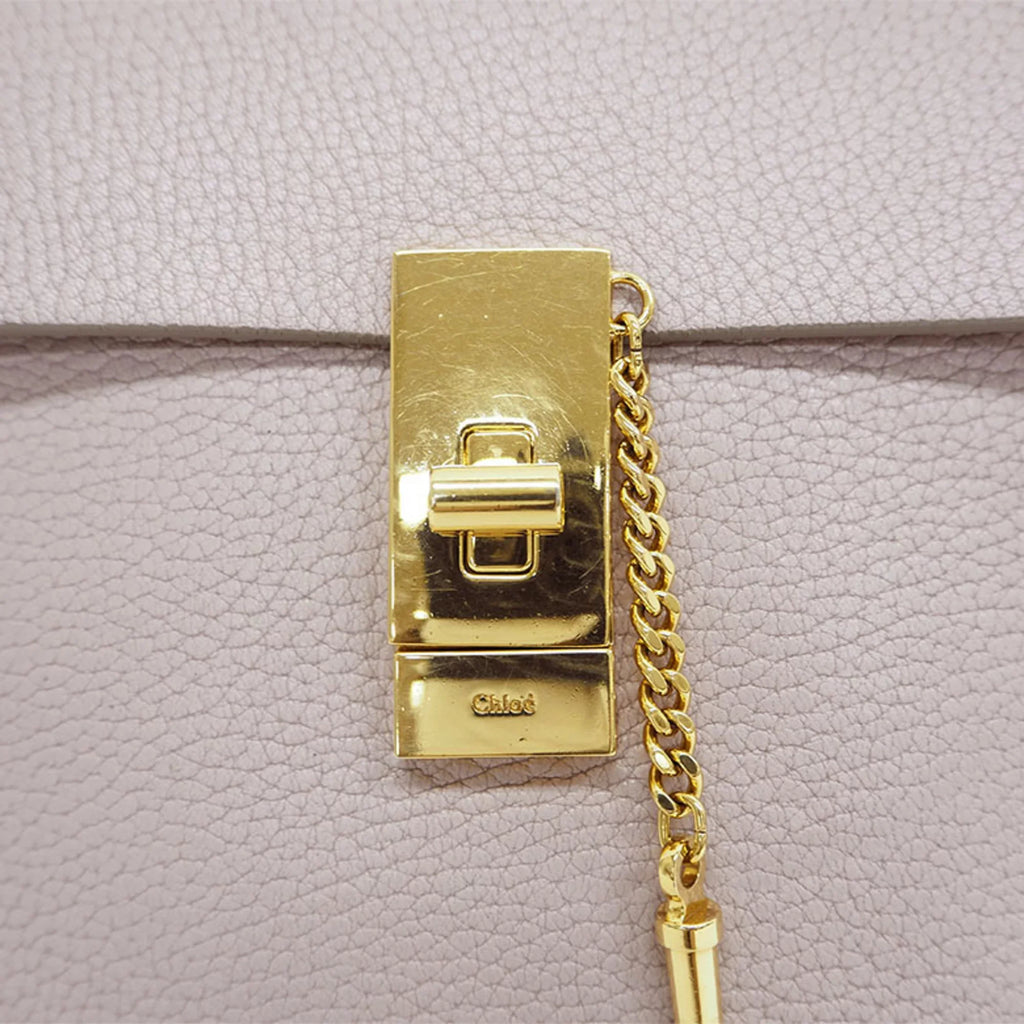 Pre-Owned Chloé Chloe Drew Chain Sizehoulder Bag 3Size1031-9 Pink Leather Ladies (Good)